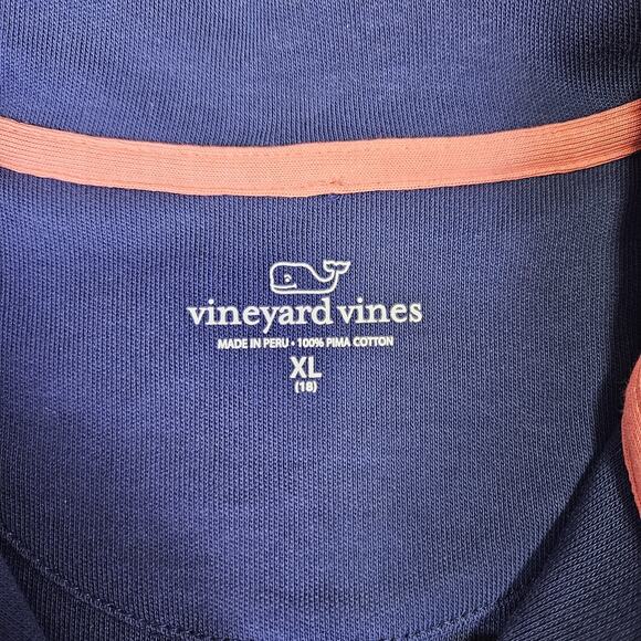 Vineyard Vines Boys Half Zip Pullover Deep Bay Blue Lightweight Sweatshirt XL 18 - Picture 11 of 13